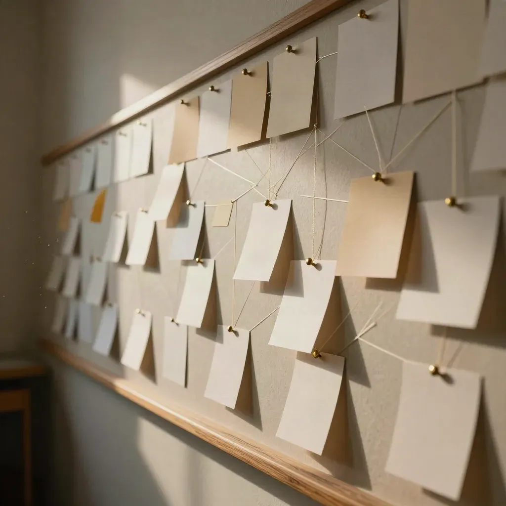 Pale cards, string lines, and brass pins reshaping a UK funds map on a research wall.